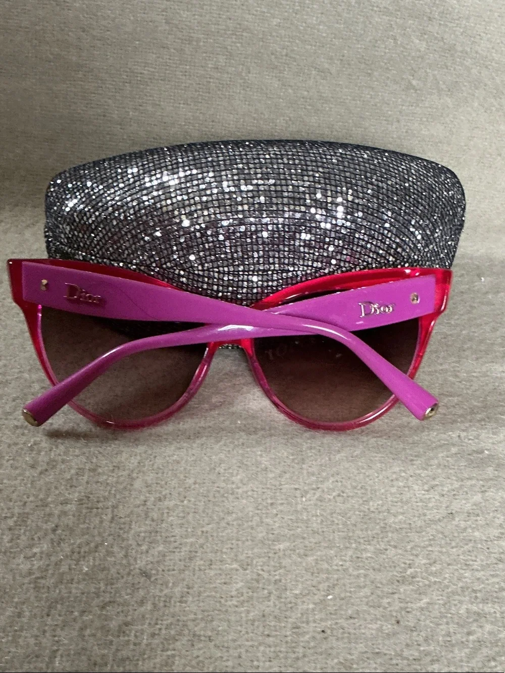 Dior Pink-Red Cat Eye Women's Sunglasses